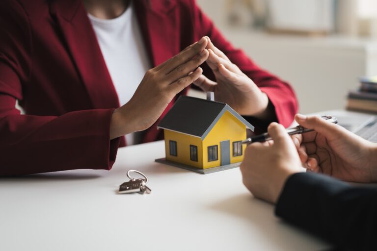 Real estate inheritance concept and contract agreement. The customer makes a rental contract with